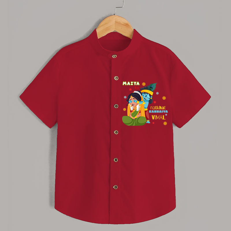 Little Krishna Customised Shirt for kids - RED - 0 - 6 Months Old (Chest 23")