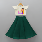 Little Radha Customised Frock for kids - BOTTLE GREEN - 6 -9 Months Old (Chest 20") (Frock Waist 20")