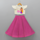 Little Radha Customised Frock for kids - FUSCHIA - 6 -9 Months Old (Chest 20") (Frock Waist 20")