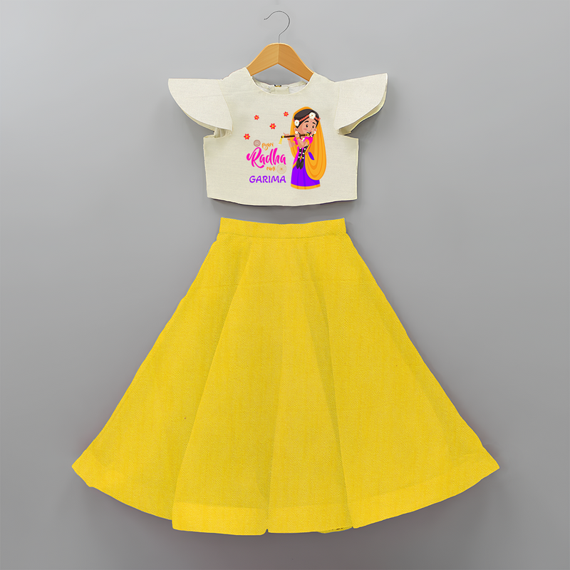 Little Radha Customised Frock for kids - YELLOW - 6 -9 Months Old (Chest 20") (Frock Waist 20")