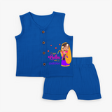 Little Radha Customised Jabla set for kids - MIDNIGHT BLUE - 0 - 3 Months Old (Chest 9.8")