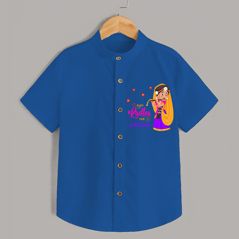 Little Radha Customised Shirt for kids - COBALT BLUE - 0 - 6 Months Old (Chest 23")