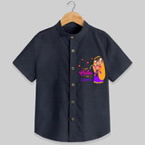 Little Radha Customised Shirt for kids - DARK GREY - 0 - 6 Months Old (Chest 23")