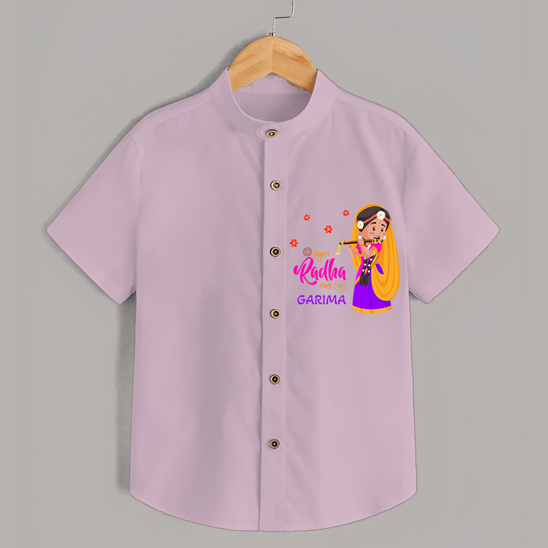 Little Radha Customised Shirt for kids - PINK - 0 - 6 Months Old (Chest 23")