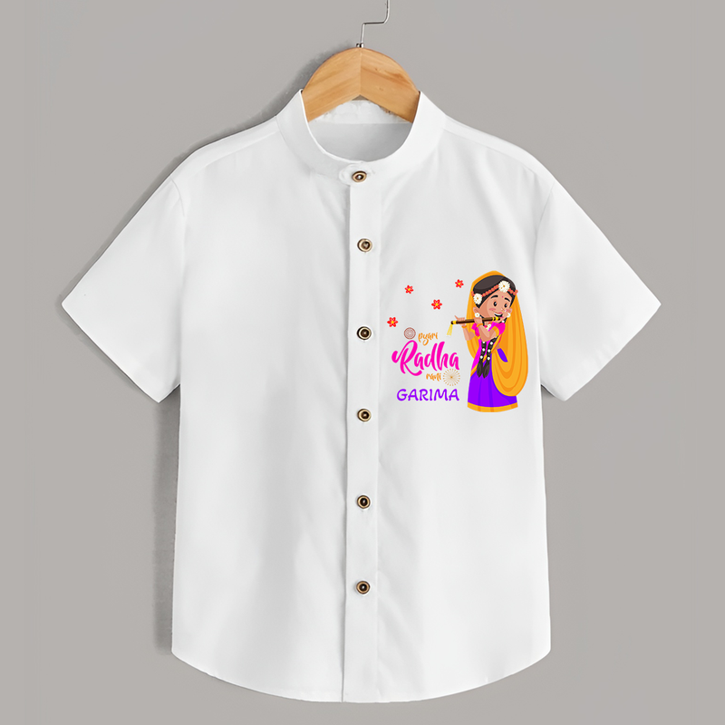Little Radha Customised Shirt for kids - WHITE - 0 - 6 Months Old (Chest 23")