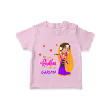 Little Radha Customised TShirt set for kids - BABY PINK - 0-5 Months Old (Chest 17")