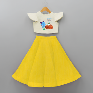 Little Krishna with Butter Pot Customised Crop top and Skirt for kids