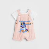 Cutest Kanna Customised Dungaree set for kids - PEACH - 0 - 5 Months Old (Chest 18")