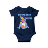 Cutest Kanna Customized Romper set for kids - NAVY BLUE - 0 - 3 Months Old (Chest 16")