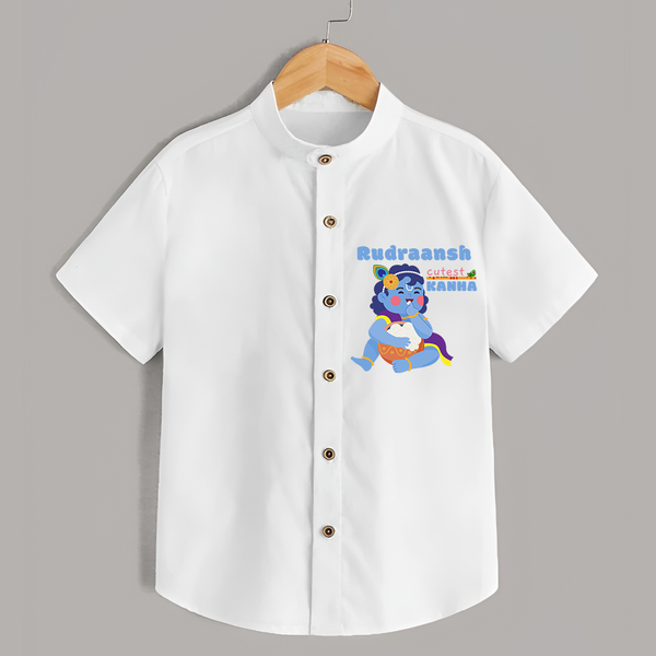 Cutest Kanna Customised Shirt for kids - WHITE - 0 - 6 Months Old (Chest 23")