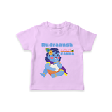 Cutest Kanna Customised TShirt set for kids - LILAC - 0-5 Months Old (Chest 17")