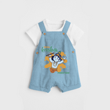 Cute Little Krishna Customised Dungaree set for kids - SKY BLUE - 0 - 5 Months Old (Chest 18")