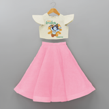 Cute Little Krishna Customised Frock for kids - PINK - 6 -9 Months Old (Chest 20") (Frock Waist 20")