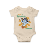 Cute Little Krishna Customized Romper set for kids - IVORY - 0 - 3 Months Old (Chest 16")