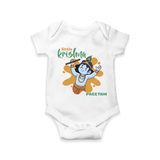 Cute Little Krishna Customized Romper set for kids - WHITE - 0 - 3 Months Old (Chest 16")