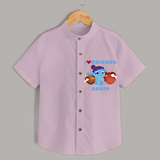 I Love Krishna Customised Shirt for kids - PINK - 0 - 6 Months Old (Chest 23")