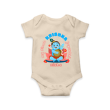 My First Krishna Jayanthi Customized Romper set for kids - IVORY - 0 - 3 Months Old (Chest 16")