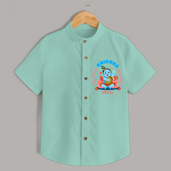My First Krishna Jayanthi Customised Shirt for kids - ARCTIC BLUE - 0 - 6 Months Old (Chest 23")