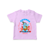 My First Krishna Jayanthi Customised TShirt set for kids - LILAC - 0-5 Months Old (Chest 17")