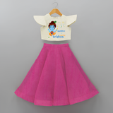 Naughty Krishna Customised Frock for kids - FUSCHIA - 6 -9 Months Old (Chest 20") (Frock Waist 20")