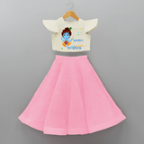 Naughty Krishna Customised Frock for kids - PINK - 6 -9 Months Old (Chest 20") (Frock Waist 20")