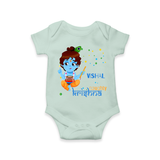 Naughty Krishna Customized Romper set for kids - MINT GREEN - 0 - 3 Months Old (Chest 16")