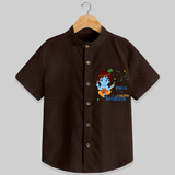 Naughty Krishna Customised Shirt for kids - CHOCOLATE BROWN - 0 - 6 Months Old (Chest 23")