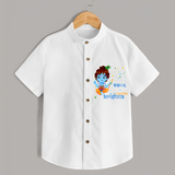 Naughty Krishna Customised Shirt for kids - WHITE - 0 - 6 Months Old (Chest 23")