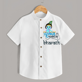 Divine Baby Krishna - Customised Shirt for kids - WHITE - 0 - 6 Months Old (Chest 23")