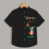 Govinda Aala re! - Customised Shirt for kids - BLACK - 0 - 6 Months Old (Chest 23")