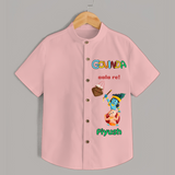 Govinda Aala re! - Customised Shirt for kids - PEACH - 0 - 6 Months Old (Chest 23")