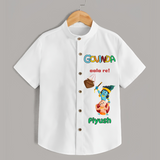 Govinda Aala re! - Customised Shirt for kids - WHITE - 0 - 6 Months Old (Chest 23")