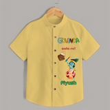 Govinda Aala re! - Customised Shirt for kids - YELLOW - 0 - 6 Months Old (Chest 23")