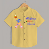 Jai Kanhaiya Laal Ki - Customised Shirt for kids - YELLOW - 0 - 6 Months Old (Chest 23")