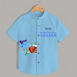 Little Maakhanchor Krishna - Customised Shirt for kids - SKY BLUE - 0 - 6 Months Old (Chest 23")