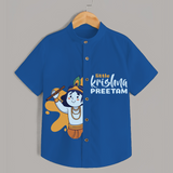 Little Krishna - Customised Shirt for kids - COBALT BLUE - 0 - 6 Months Old (Chest 23")