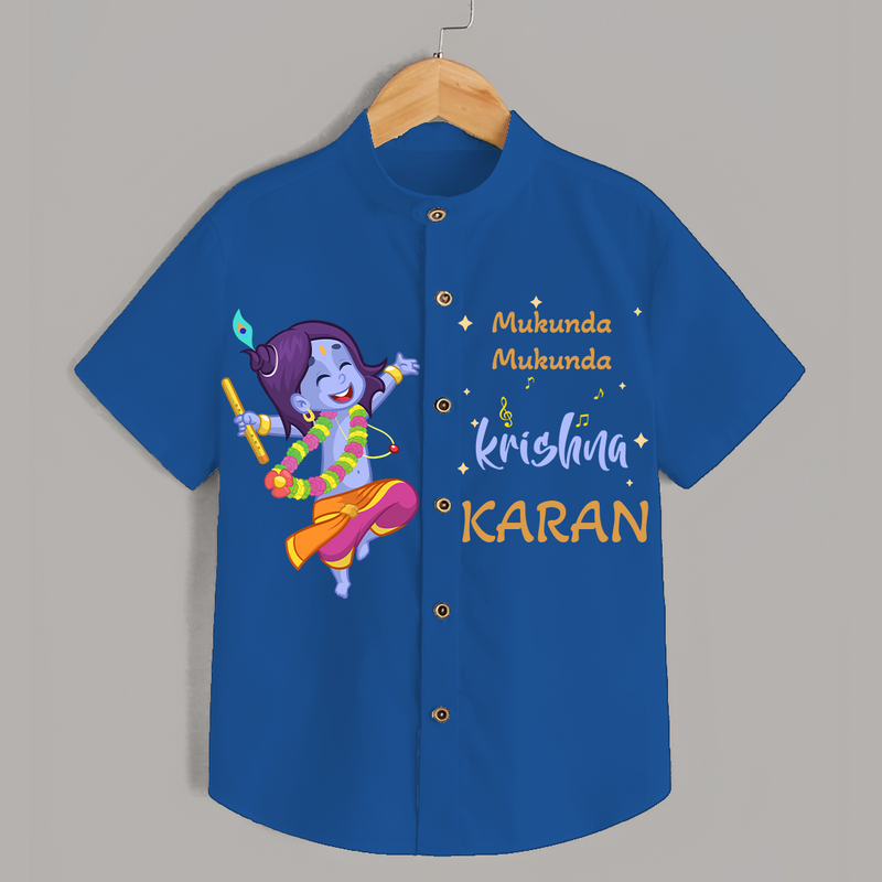 Mukunda Mukunda - Customised Shirt for kids - COBALT BLUE - 0 - 6 Months Old (Chest 23")