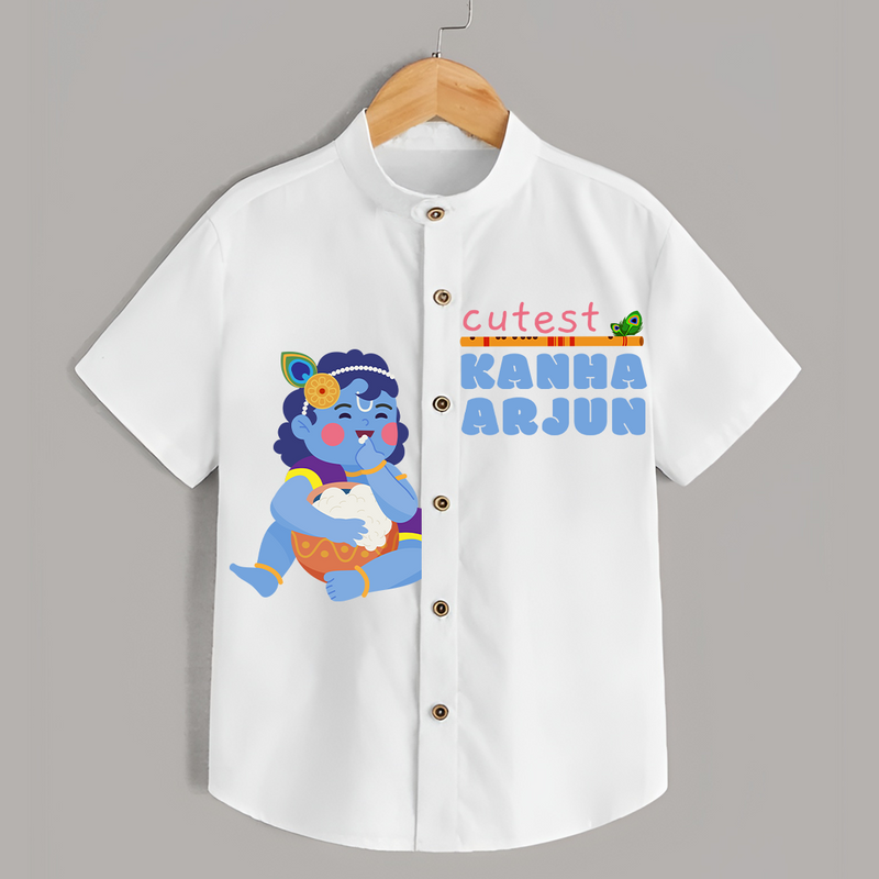 Cutest Kanna Customised Shirt for kids - WHITE - 0 - 6 Months Old (Chest 23")