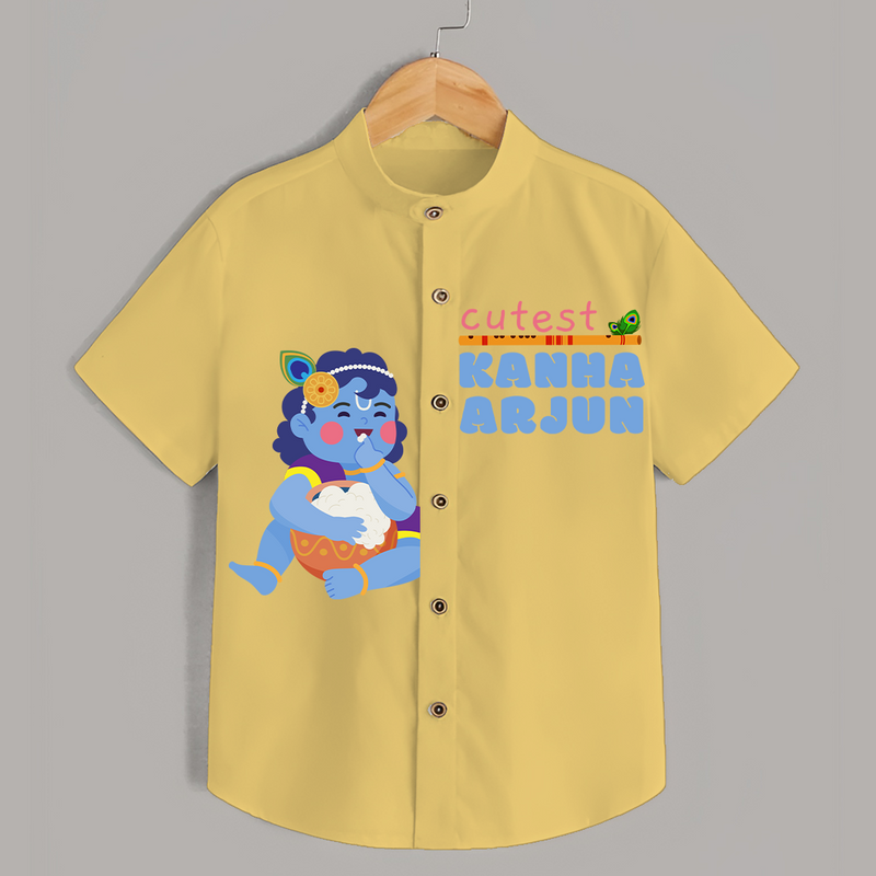 Cutest Kanna Customised Shirt for kids - YELLOW - 0 - 6 Months Old (Chest 23")