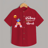 Jai Kanhaiya Laal Ki - Customised Shirt for kids - RED - 0 - 6 Months Old (Chest 23")