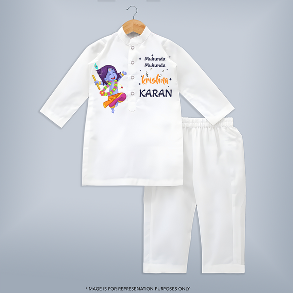 Mukunda Mukunda - Customised Kurta for kids - WHITE - 3-6 Month Old (Chest 24", Kurta Length 14" , Waist 19", Pant Length 14")