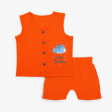 Hello Baby Blue Mittens Jabla Set - TANGERINE - 0 - 3 Months Old (Chest 9.8")