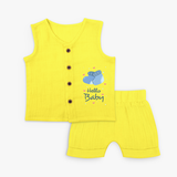 Hello Baby Blue Mittens Jabla Set - YELLOW - 0 - 3 Months Old (Chest 9.8")