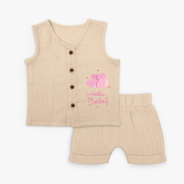 Hello Baby Pink Mittens Jabla Set - CREAM - 0 - 3 Months Old (Chest 9.8")