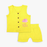 Hello Baby Pink Mittens Jabla Set - YELLOW - 0 - 3 Months Old (Chest 9.8")