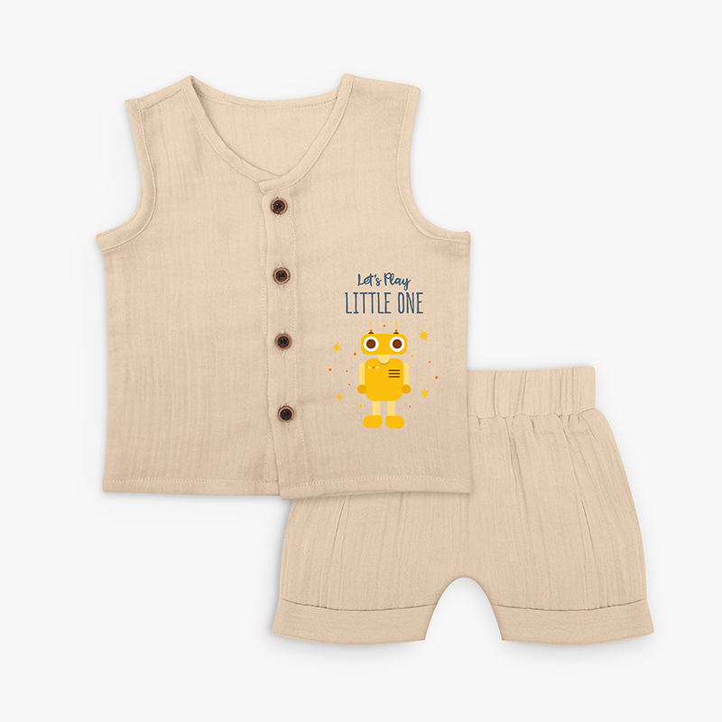 Let's Play Little Robot Baby Jabla Set - CREAM - 0 - 3 Months Old (Chest 9.8")