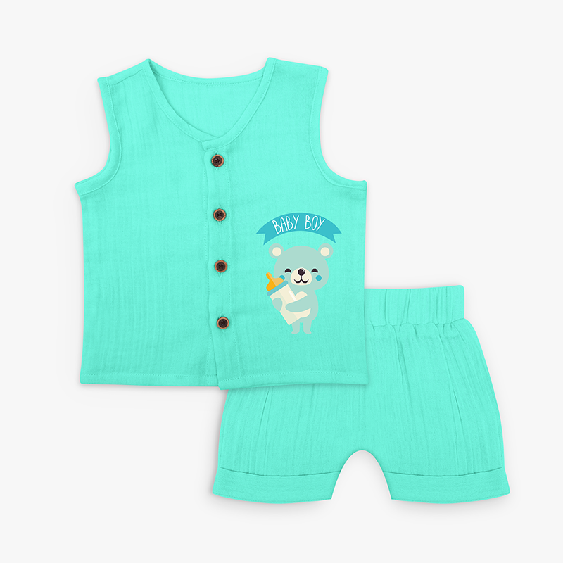 Baby Boy - Cute Newborn Jabla Set - AQUA GREEN - 0 - 3 Months Old (Chest 9.8")