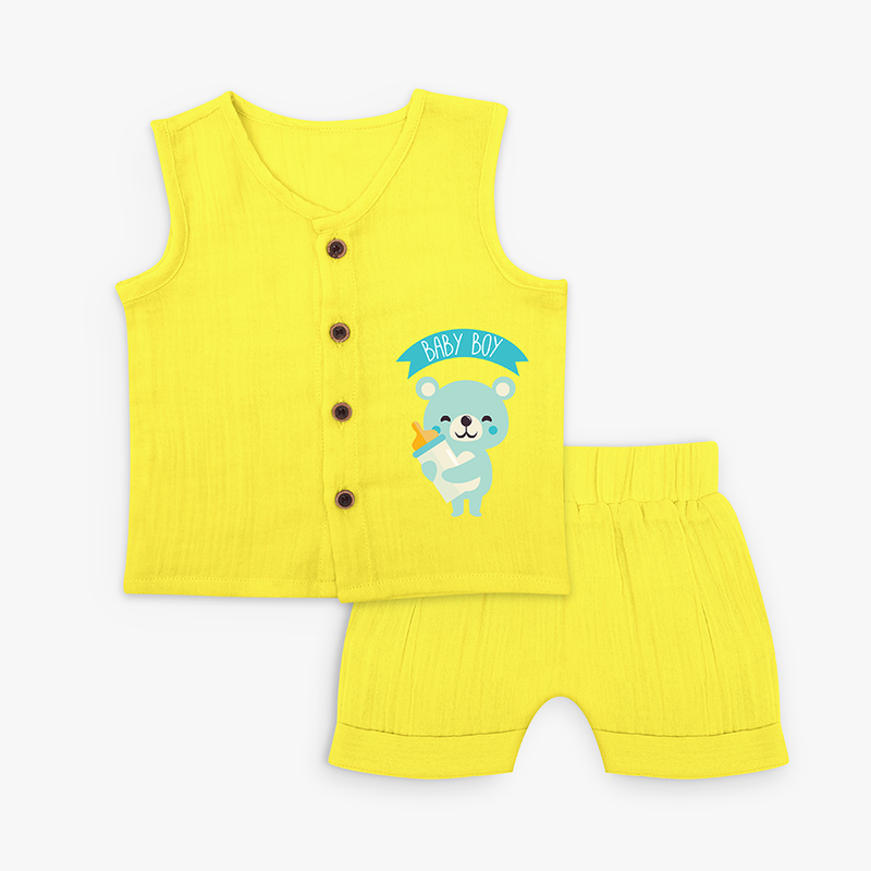 Baby Boy - Cute Newborn Jabla Set - YELLOW - 0 - 3 Months Old (Chest 9.8")