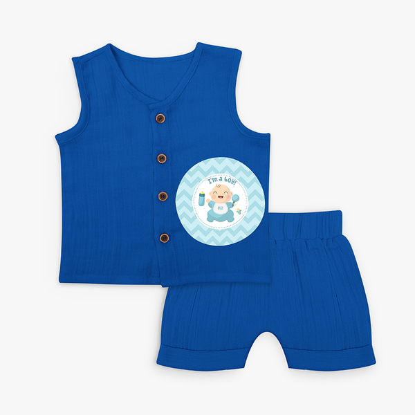 Hi! I'm a Boy - Newborn Jabla Set - MIDNIGHT BLUE - 0 - 3 Months Old (Chest 9.8")