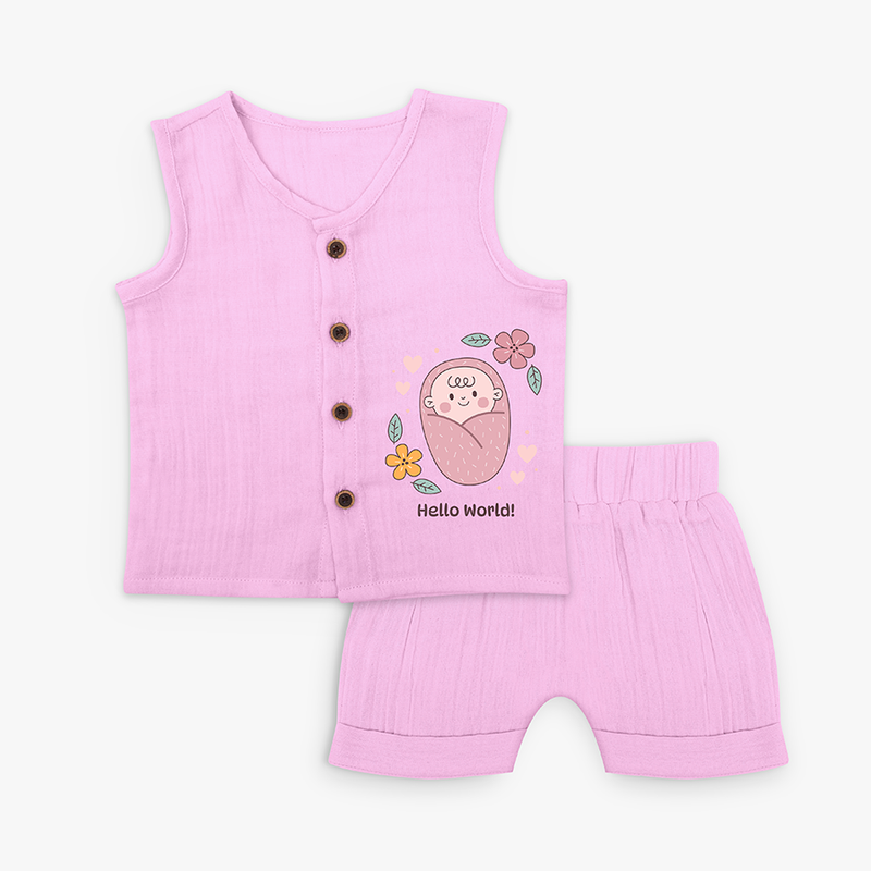 Hello World Swaddled Baby Jabla Set - LAVENDER ROSE - 0 - 3 Months Old (Chest 9.8")